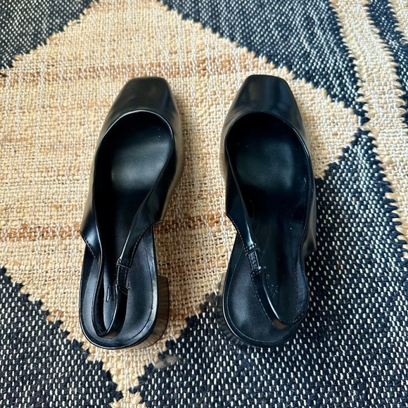 H&M Black Block Heeled slingbacks with square toe - Picture 8 of 11